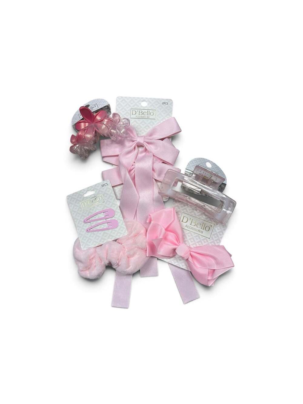D'Bello  Pink Hair Accessory Bundle